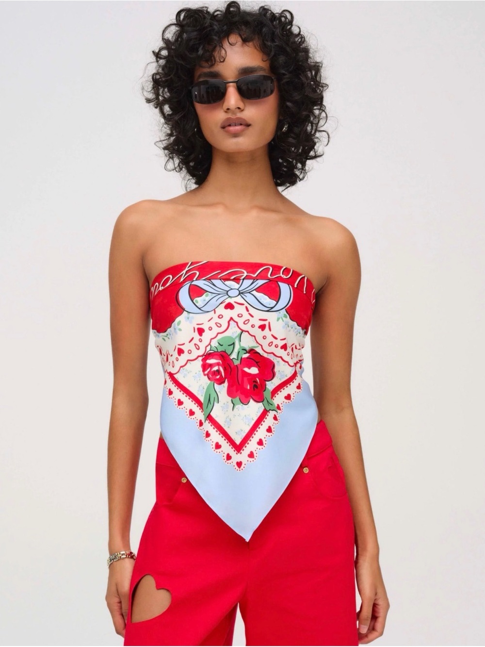 FOR LOVE AND LEMONS I Love You Scarf Top